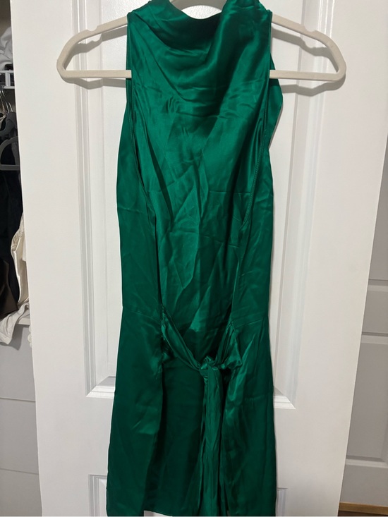 emerald green shimmer dress Flora Satin Mini Dress main image 1
